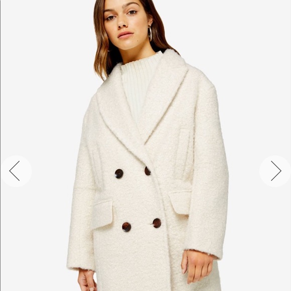 Topshop Petite Ivory Boucle Coat 